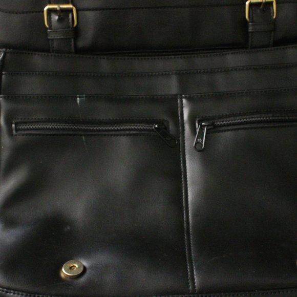 Vintage Leather Gold Buckle Laptop Briefcase - Picture 3 of 4